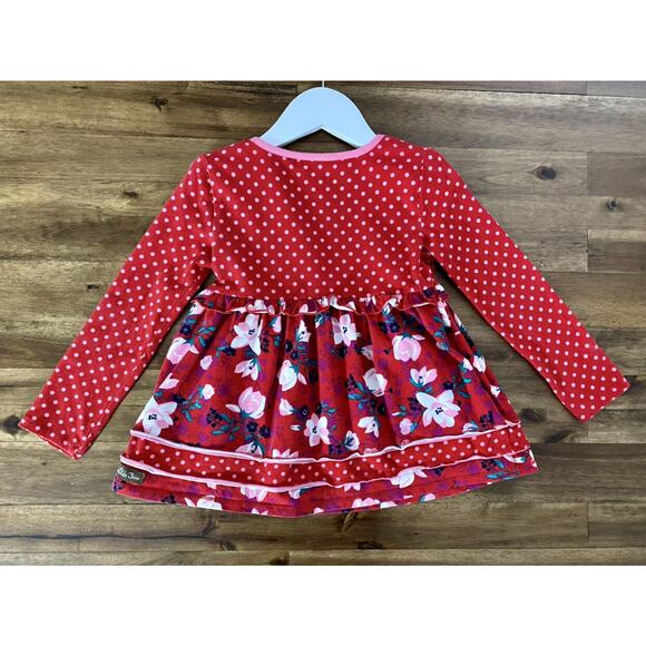 Matilda Jane Moments With You Cheerful Day Red Floral Polka Dot Knit Tunic 4 - Picture 9 of 9
